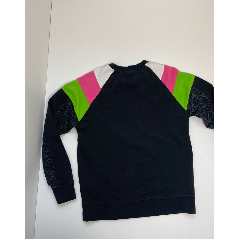 Reebok Womens Retro Sweatshirt Black White Pink Green | Size M‎